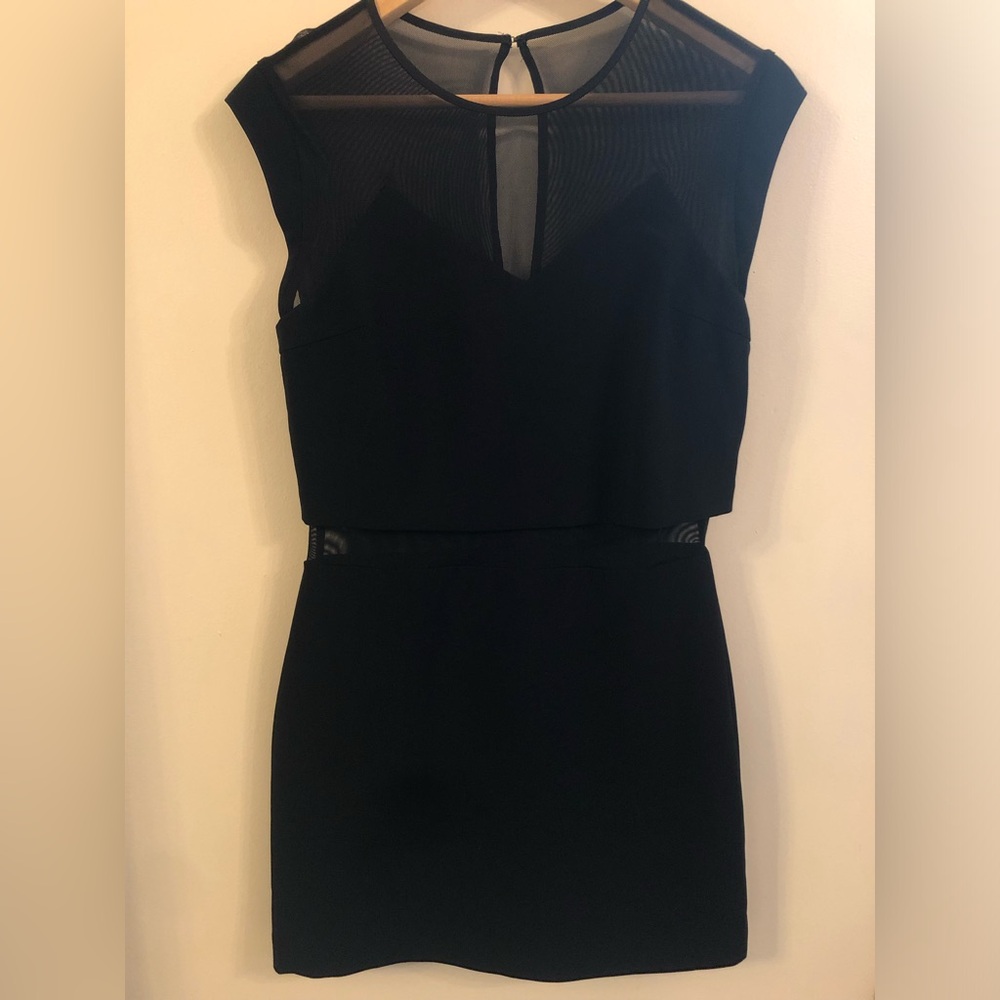 Express Black Sleeveless Mesh Dress